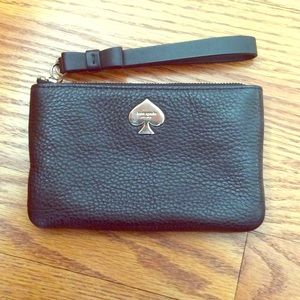 kate spade ny leroy st bee black wallet/wristlet