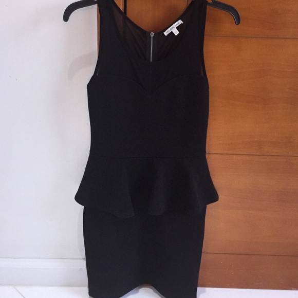 Tight Dress w/ Mesh & Peplum