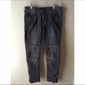 Gray skinny Moto jeans