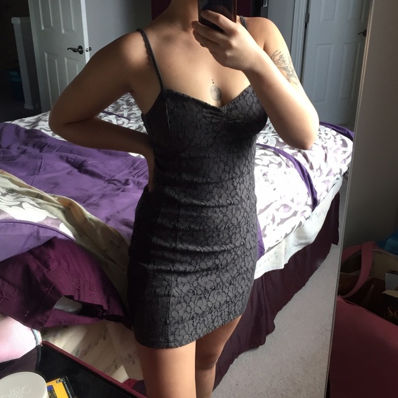 Lacey Dark Grey Bodycon Dress
