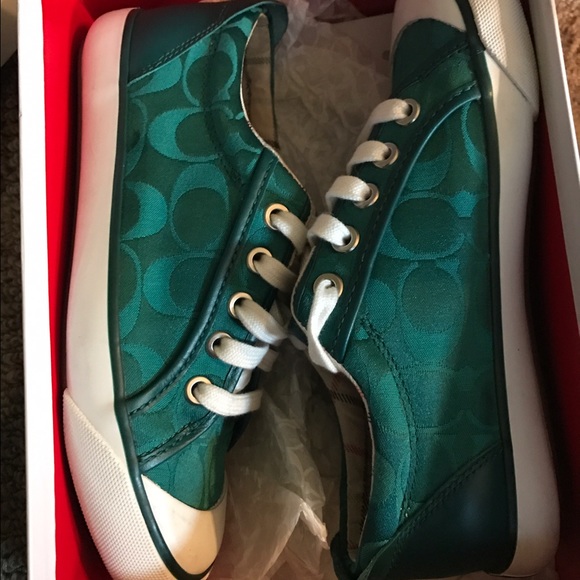 Authentic Barrett Teal Coach Sneakers
