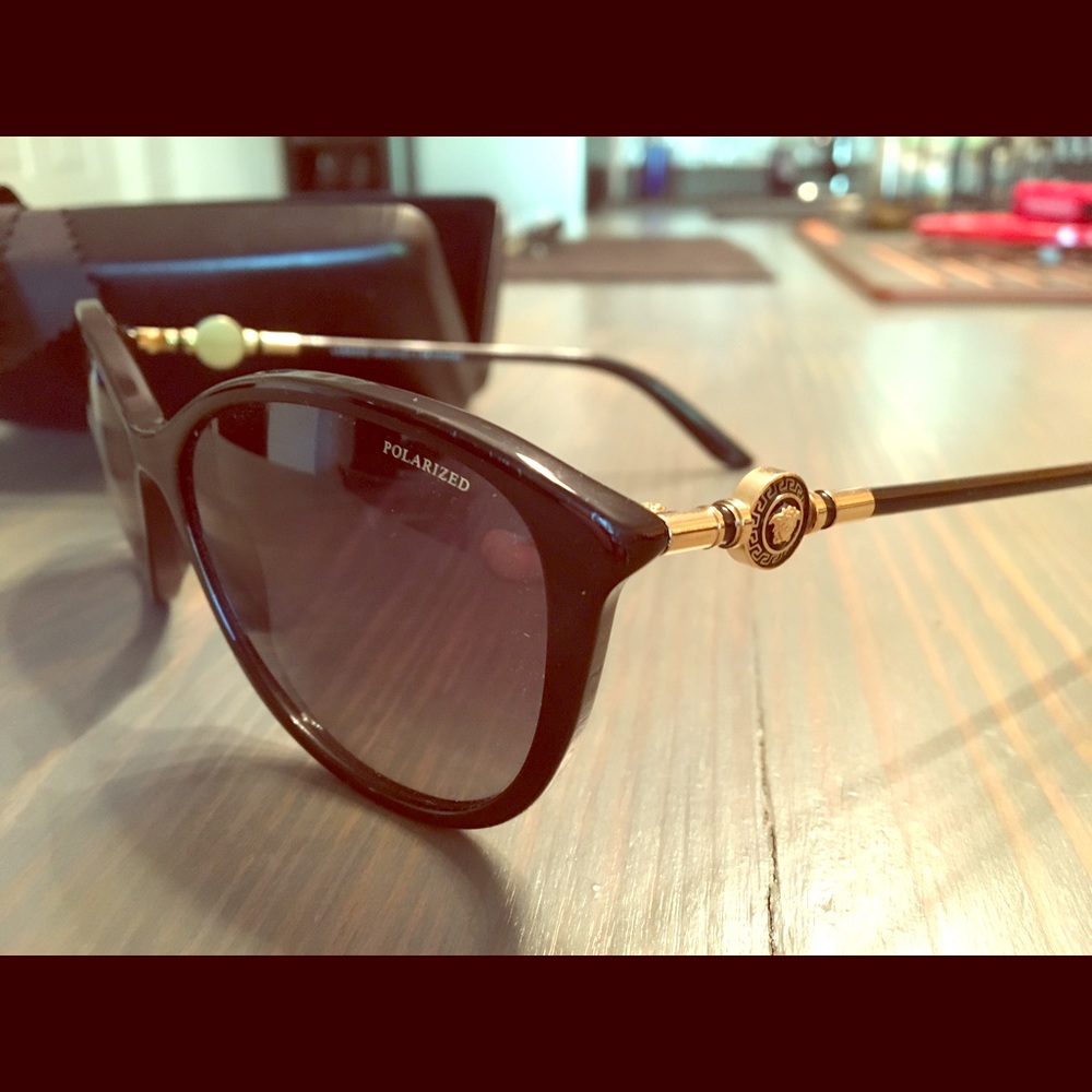 Women's Versace Cat Eye Polarized Sunglasses