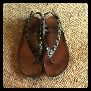 Blowfish Gray Leather Sandals