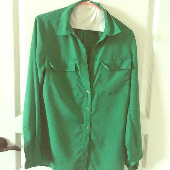 Michael Kors Green Blouse size small