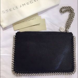 Black clutch coin purse wristlet bag
