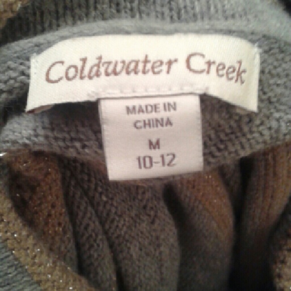 Coldwater Creek Shimmer Striped Cowl Neck Sweater - Picture 4 of 4