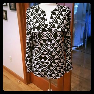 Calvin Klein geo print blouse.