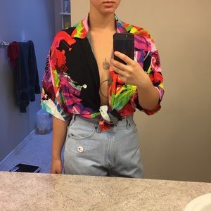 Oversized Vintage Hawaiian 90s Shirt 👚 🌺 💫