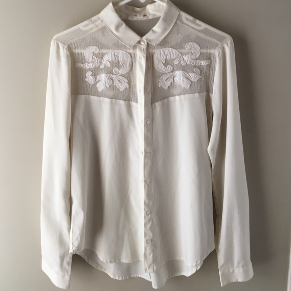 Cream cutout blouse