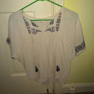 Elegant Cream and Gray Blouse