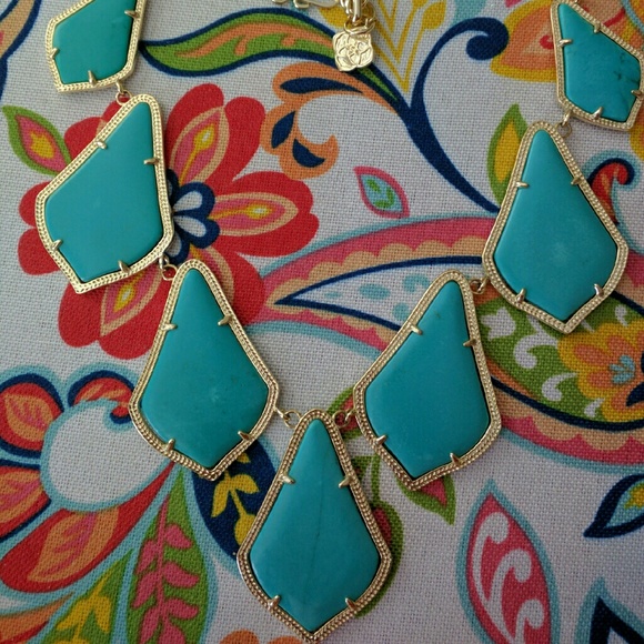 Kendra Scott Kensey statement necklace in Teal - Picture 2 of 2