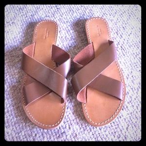 UO Brown Leather Sandals
