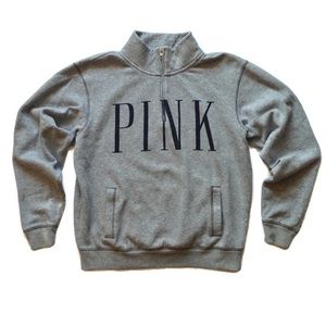 PINK VS Gray Quarter Zip Jacket