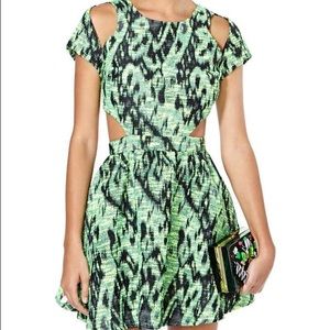 Nasty gal neon green cutout party dress