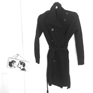 Vince black knit trench