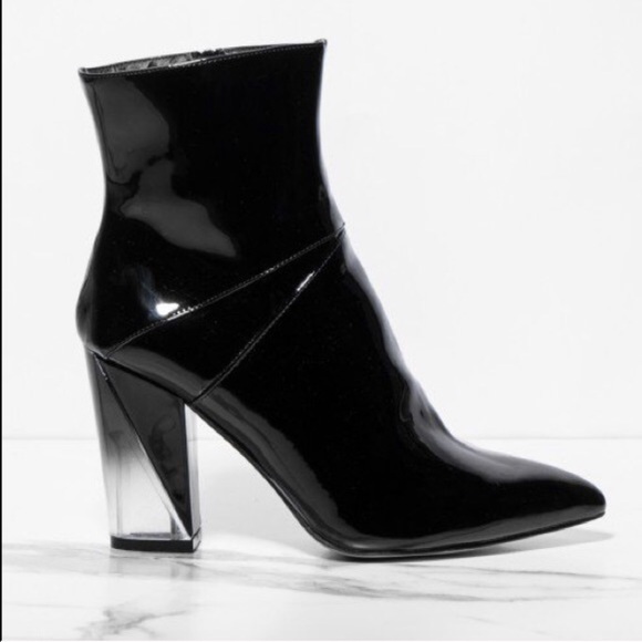 missy empire Shoes - Never Worn Block Heel Patent Boot