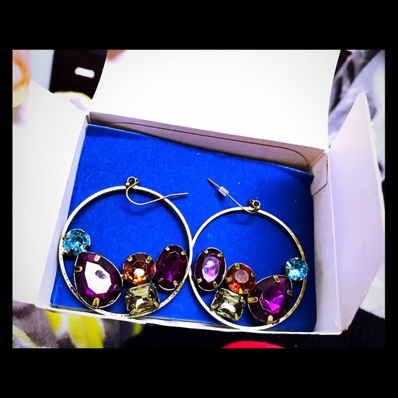 Colorful hoop earrings