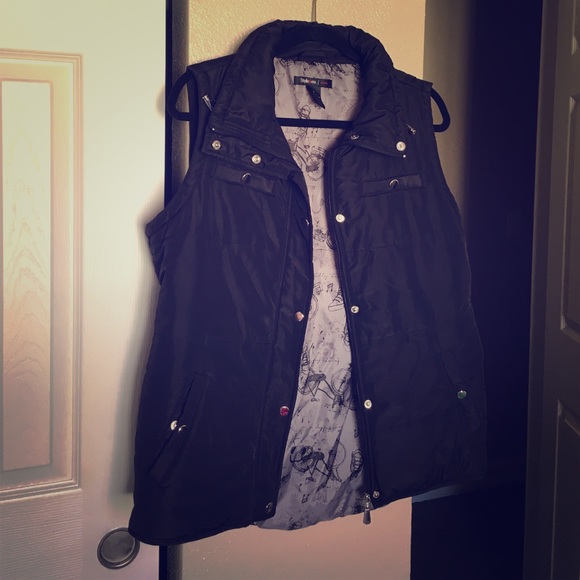 Black puffy vest by Style & Co Sport size large