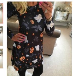 Halloween print swing dress
