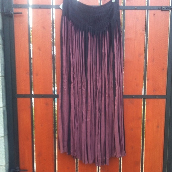 NWOT Free People one plum ribbon rows maxi skirt - Picture 3 of 4