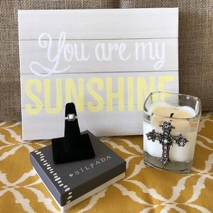 Silpada Button Frame Pearl Ring R1617