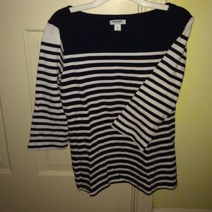 Figure flattering stripe sweater