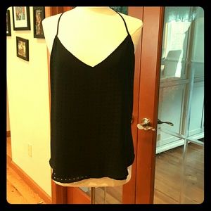 Black spaghetti strap racer back