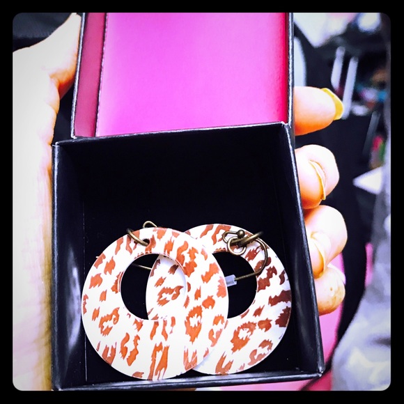 White spotted hoop earrings