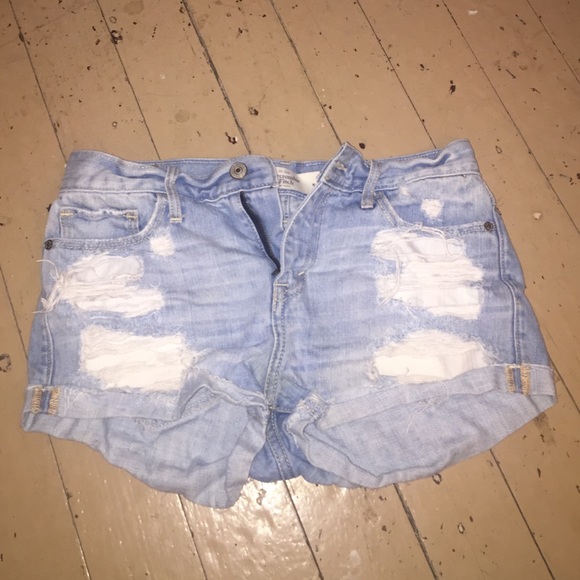 abercrombie & fitch high waisted jean shorts