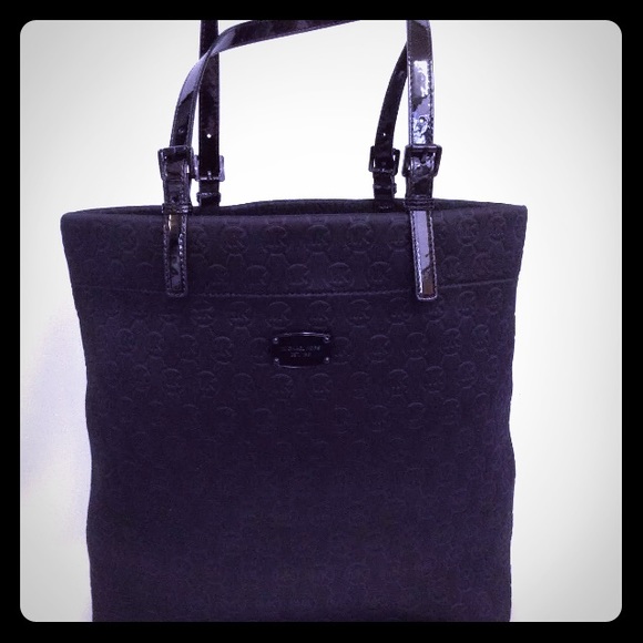 Michael Kors Jet Set Neoprene Black Tote EUC