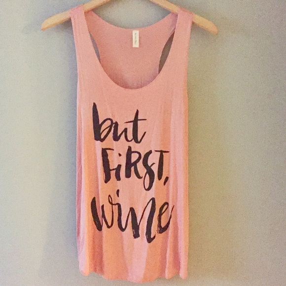XL But First, Wine racerback tank - Picture 2 of 4