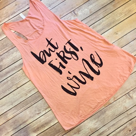 XL But First, Wine racerback tank - Picture 4 of 4