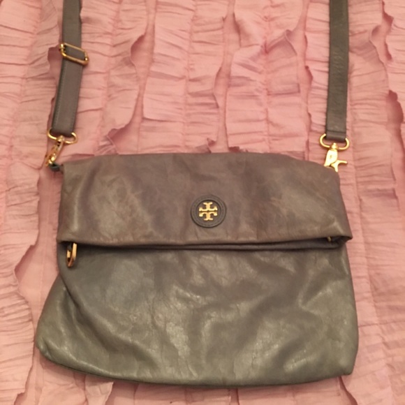 Tory Burch grey cross body/clutch