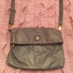 Tory Burch grey cross body/clutch