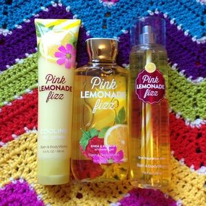 🍋Bath & Body Works trio of Pink Lemonade Fizz🍋