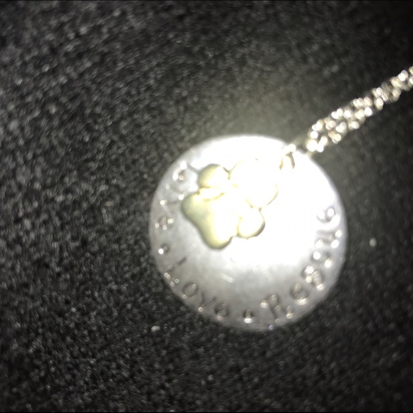 Gold-Silver Plate Live Love Rescue Necklace - Picture 2 of 2