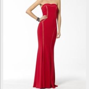 Red Cache Strapless Gown