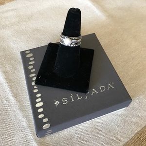 Silpada Sterling Silver & Pearl stack rings R1068