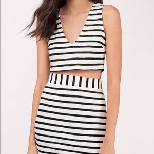 Black and white bodycon set