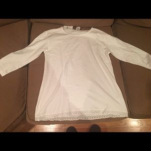 White Long Sleeve Shirt with Lace