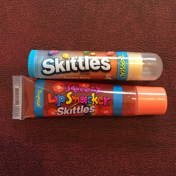 Lip Smacker Tropical Skittles Lip Balm & Gloss Set