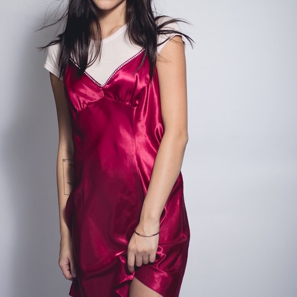Maroon Silk Diamond Dress ! Size medium