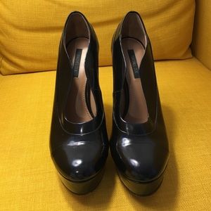 Rachel Zoe Patent Leather Black Platforms