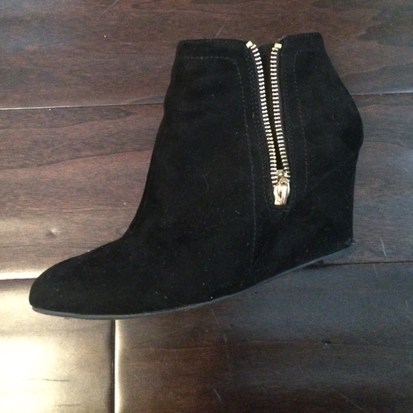 Black suade booties