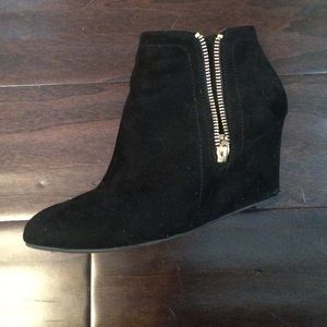 Black suade booties