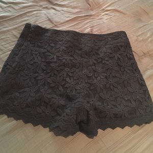 Black Printed Shorts