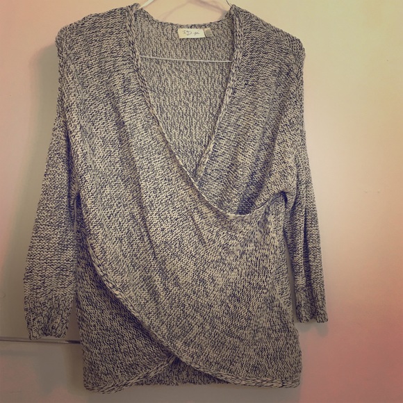 Black and white criss cross knitted sweater