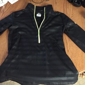 Nike pro black striped and neon half zip
