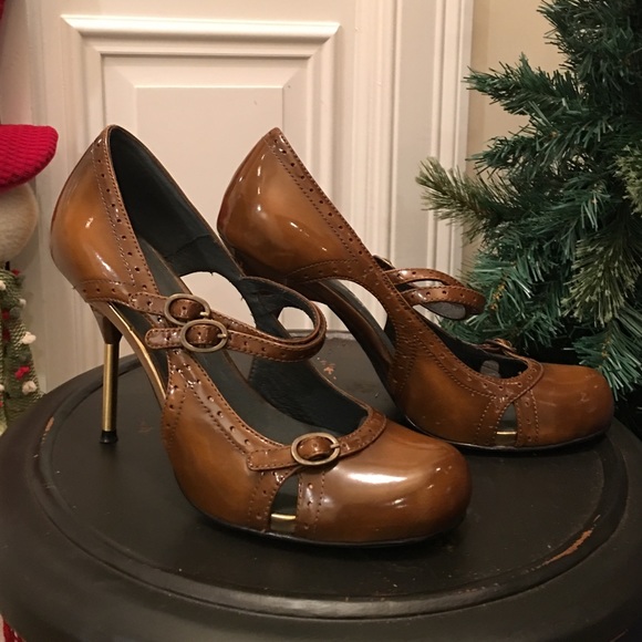 Miss Sixty Brown MaryJane Heels