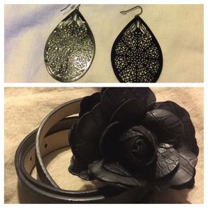 Brand new rose fashion belt & earrings